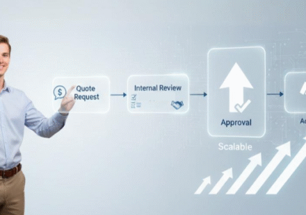 Approval Workflow in Quoting Software infographic for B2B resellers and VAR teams