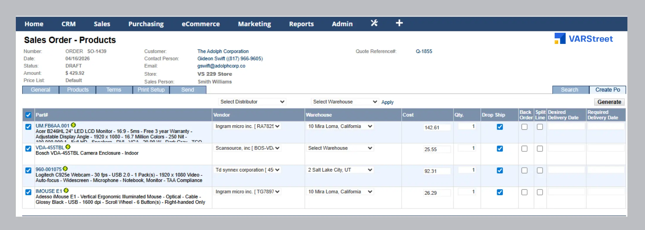 Connected PO and invoice workflow