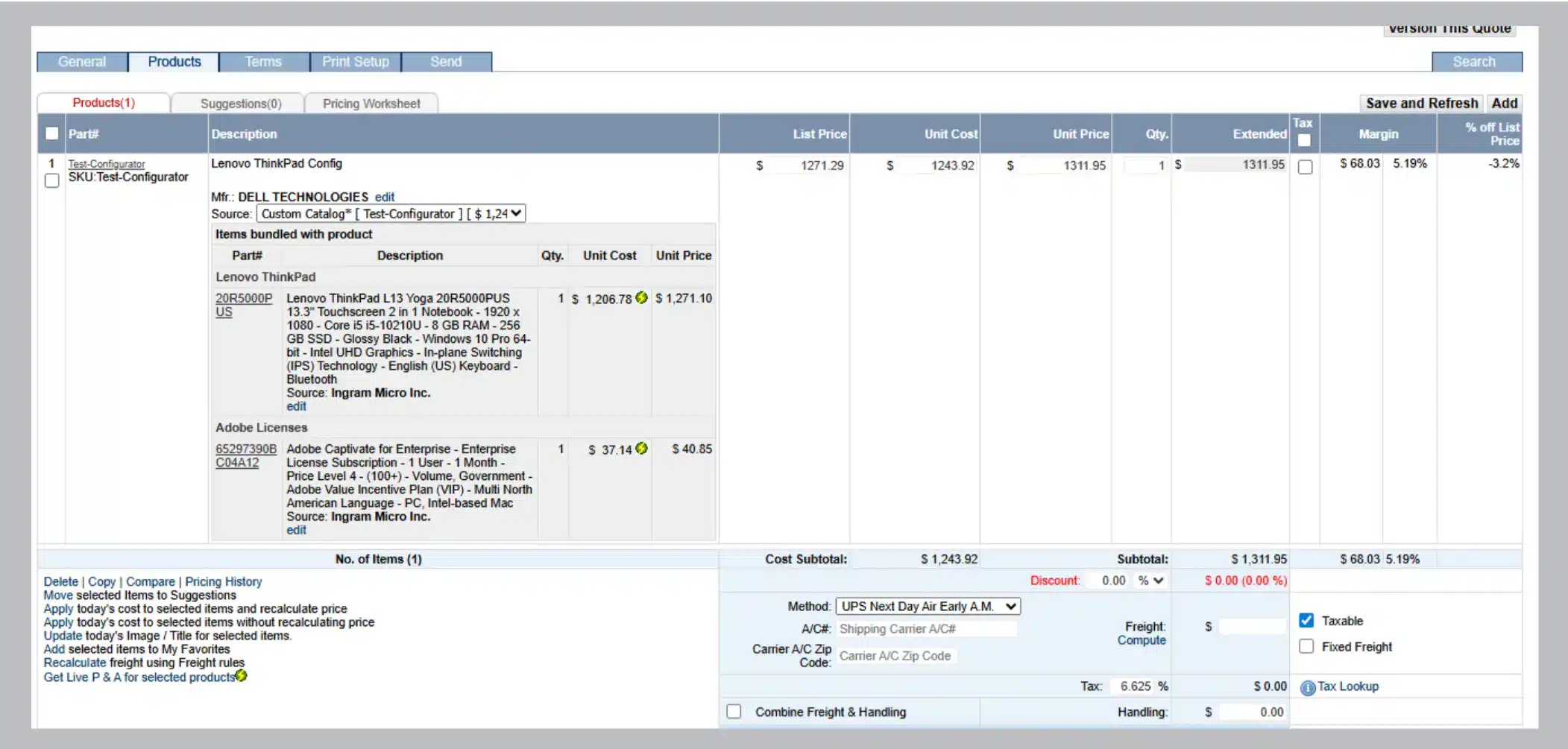 Dashboard Screen-Offer configurable options within the table