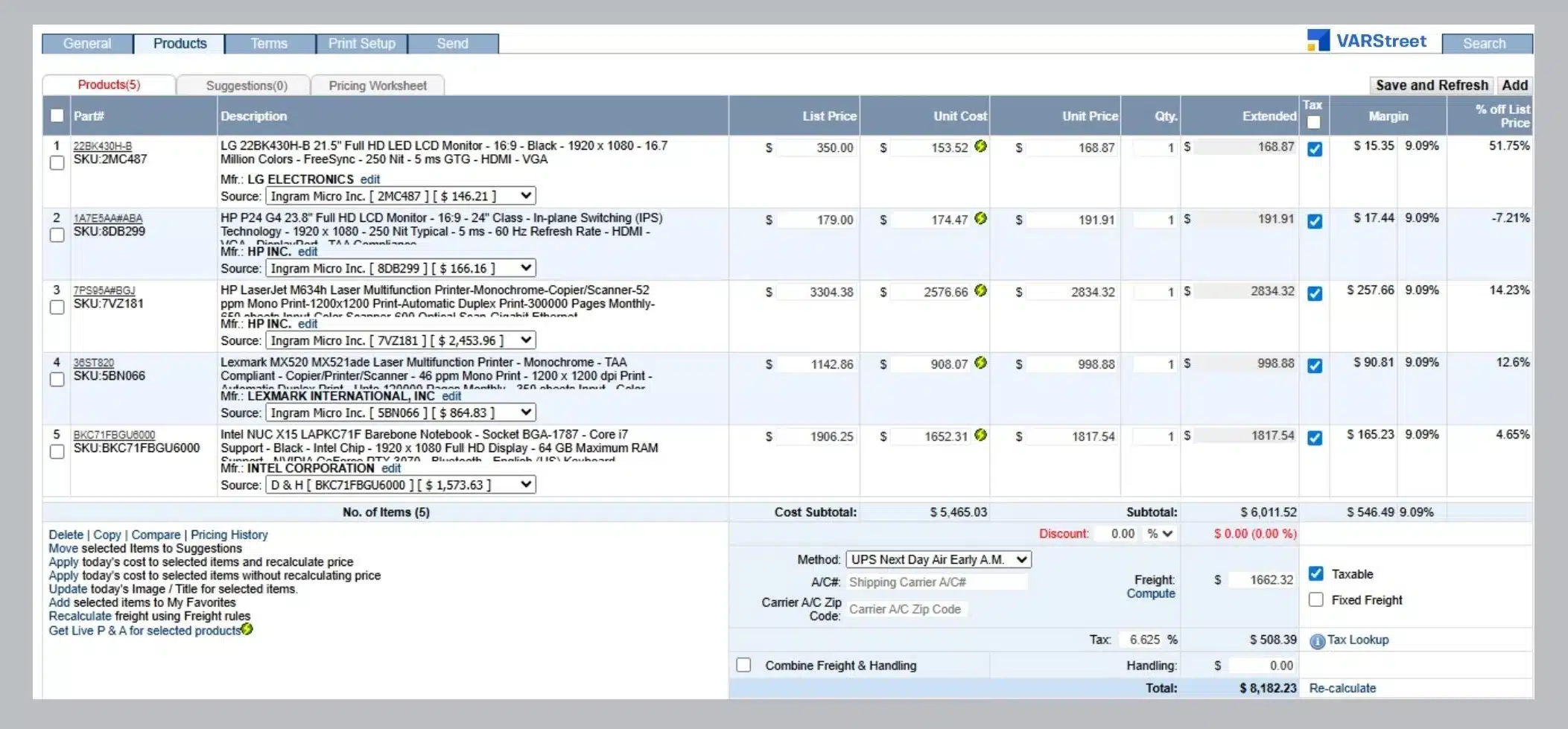 Multi-distributor visibility at quote time